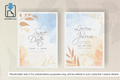 1001 Simple Floral Frame Wedding Invitation Set