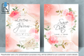 103 Elegant Floral Frame Wedding Invitation Set