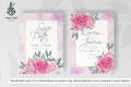 305 Watercolor Floral Frame Wedding Card Set