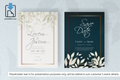 126 Foliage Frame Wedding Invitation Set