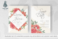 331 Watercolor Floral Frame Wedding Card Set