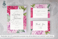 411 Watercolor Floral Frame Wedding Card Set