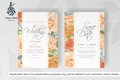 384 Watercolor Floral Frame Wedding Card Set