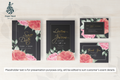 276 Elegant Floral Frame Wedding Invitation Set