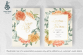 279 Watercolor Floral Frame Wedding Card Set