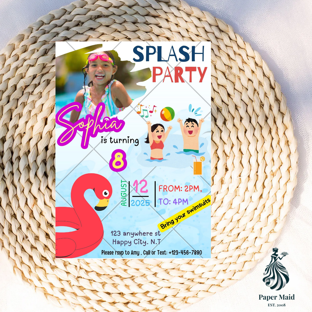 Splash Party Invitation – Pool Birthday Design