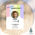 Pastel Rainbow Invite – Soft Colours Birthday Party Design