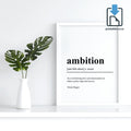 Ambition Definition Wall Art, Ambition Quote Decor, Ambition Printable Wall Art Gift for Home Office, PRINTABLE Wall Art, Digital Download
