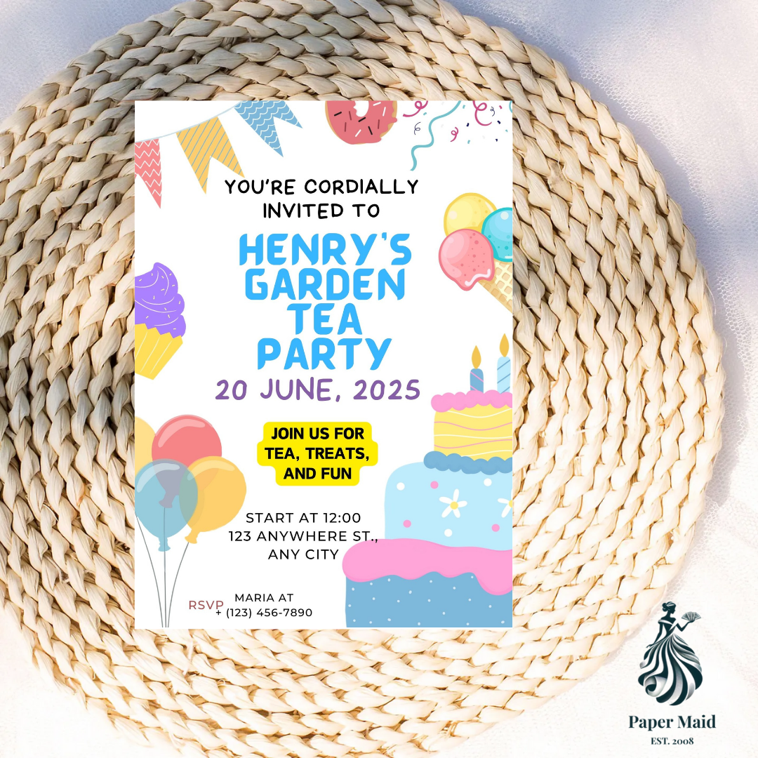 Afternoon Tea Invitation – Elegant Garden Party Theme