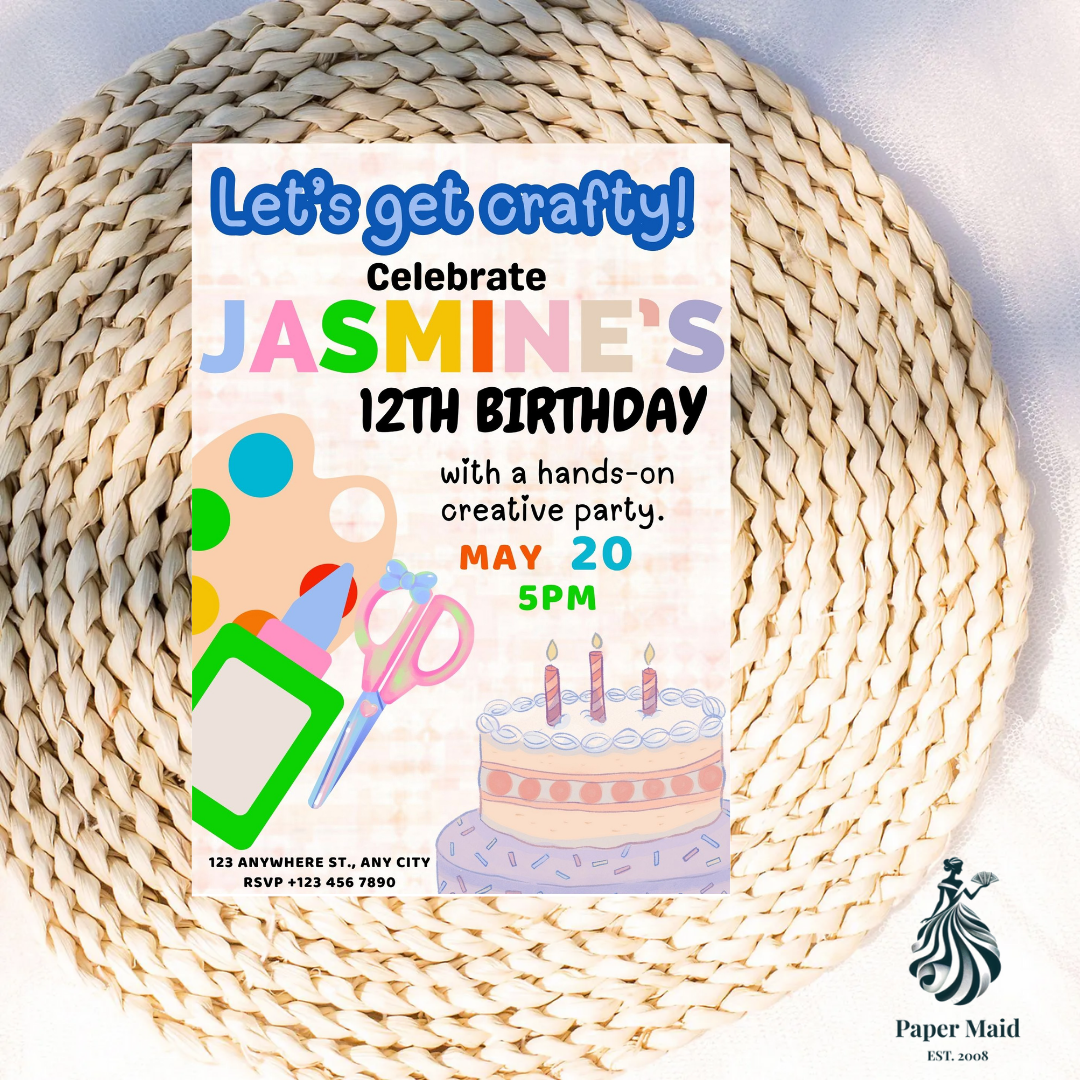Art Party Invitation – Hands-On Creative Birthday Design