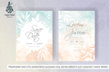 921 Simple Floral Frame Wedding Invitation Set