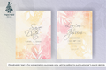 924 Simple Floral Frame Wedding Invitation Set