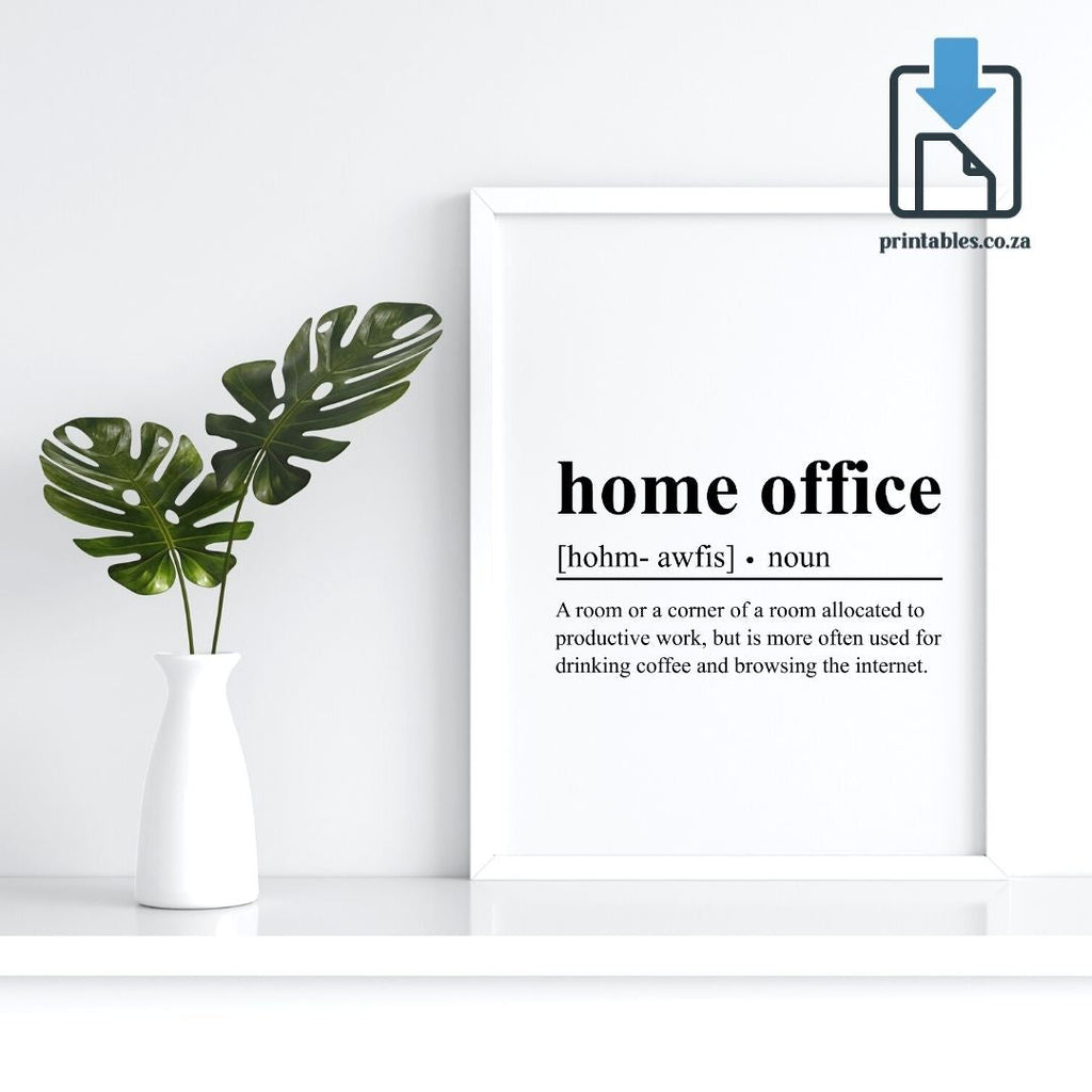 Home Office Definition Wall Art, Home Office Quote Decor, Printable Wall Art Gift for Home Office, PRINTABLE Wall Art, Digital Download