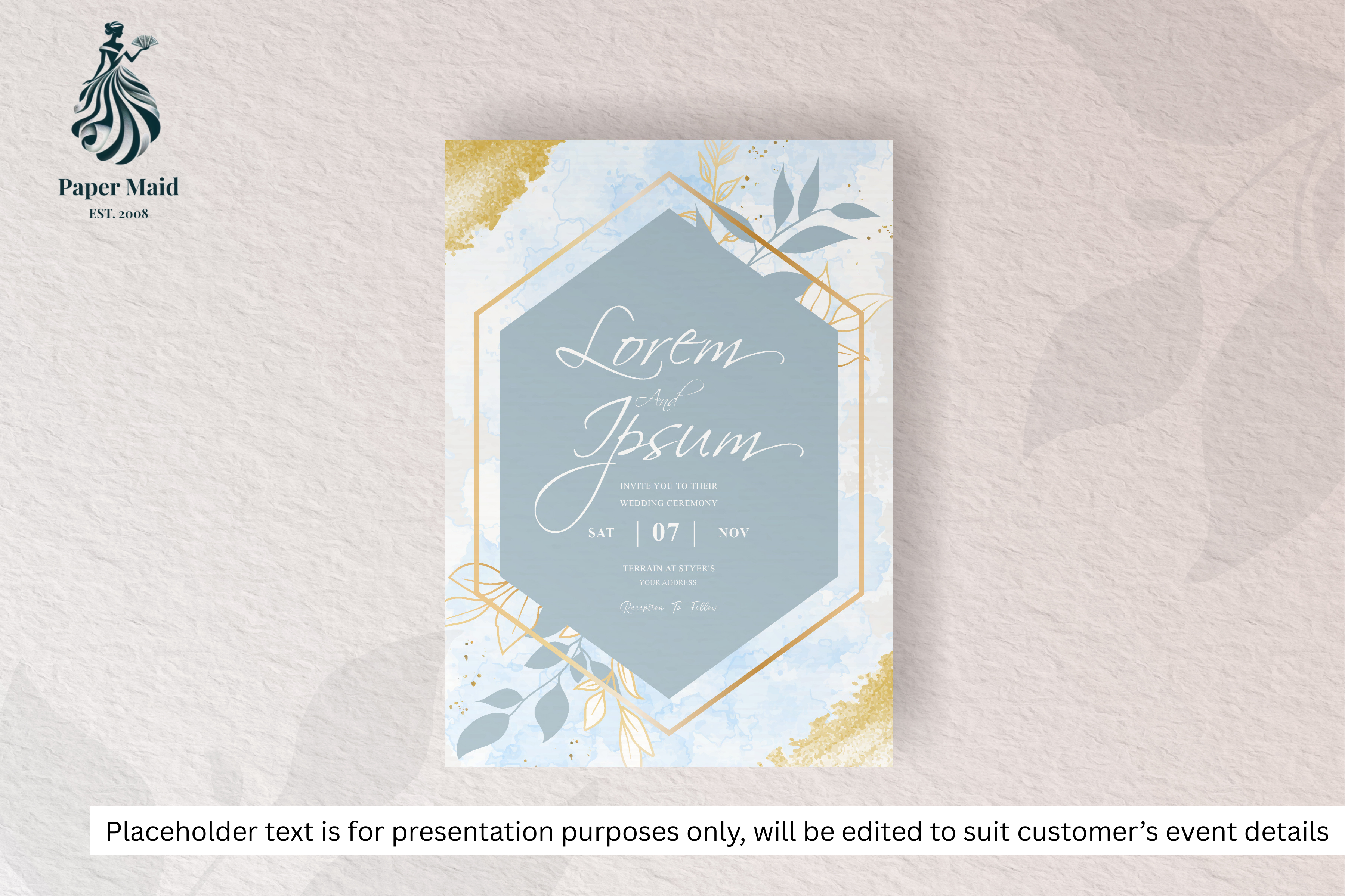 968 Simple Floral Frame Wedding Invitation Card
