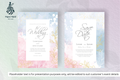 935 Simple Floral Frame Wedding Invitation Set