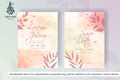 939 Simple Floral Frame Wedding Invitation Set