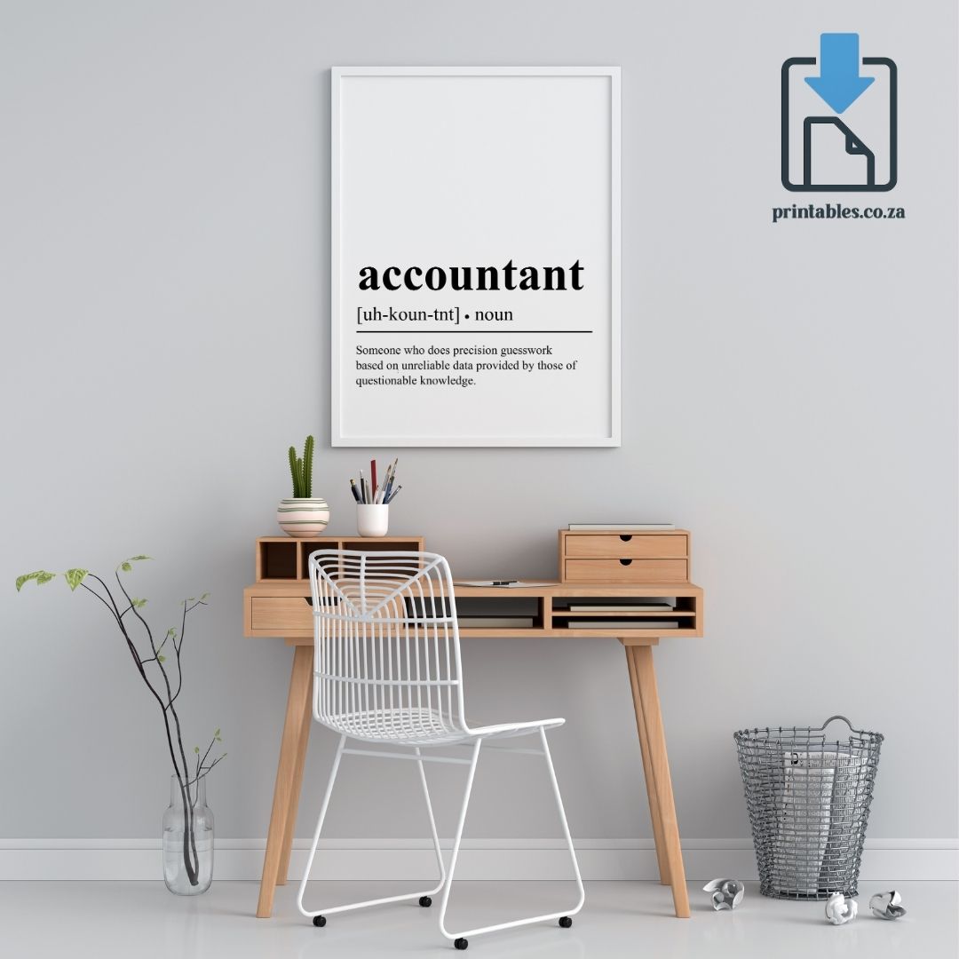 Accountant Definition Wall Art, Accountant Quote Decor, Accountant  Printable Wall Art Gift for Home Office, PRINTABLE Wall Art, Digital Download