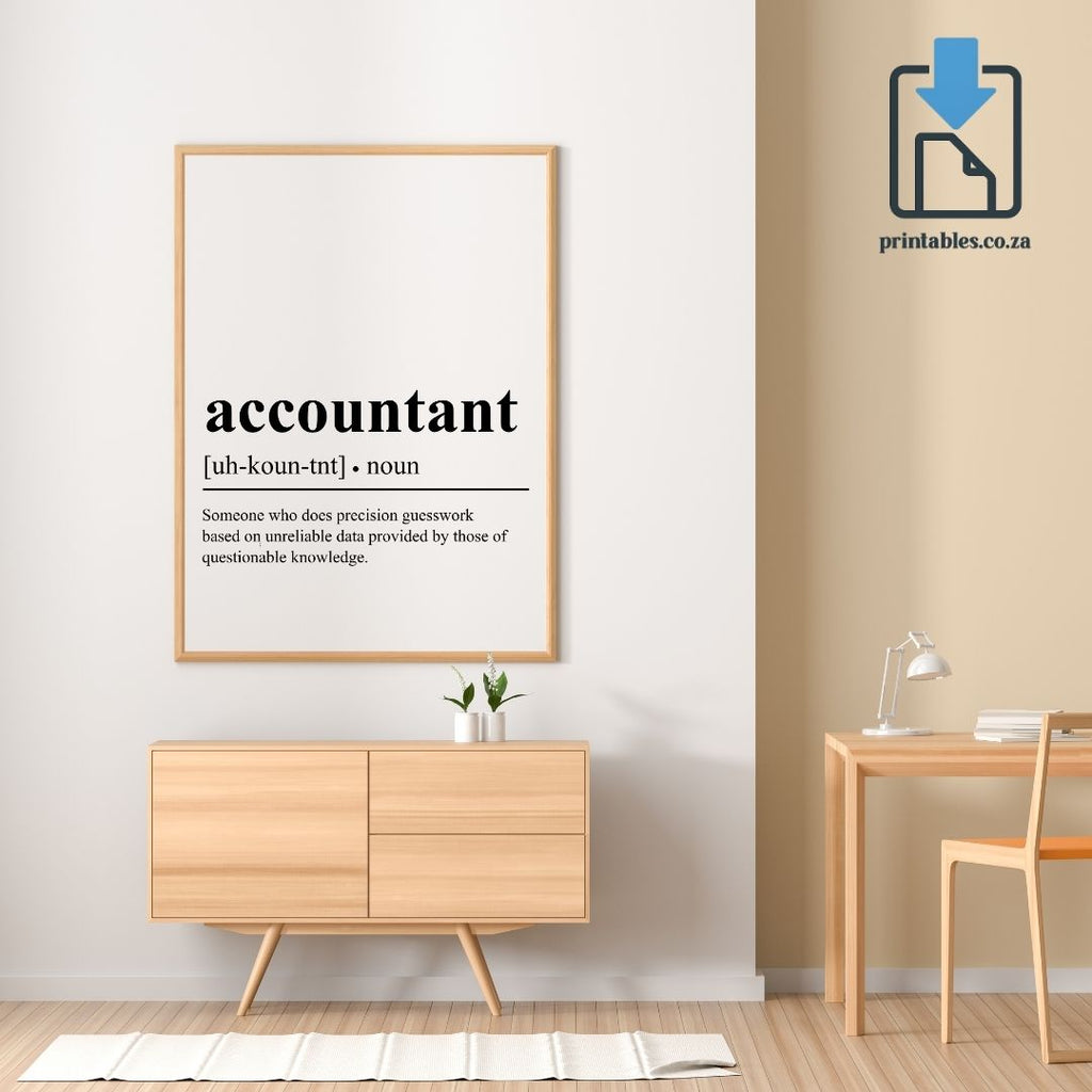 Accountant Definition Wall Art, Accountant Quote Decor, Accountant  Printable Wall Art Gift for Home Office, PRINTABLE Wall Art, Digital Download
