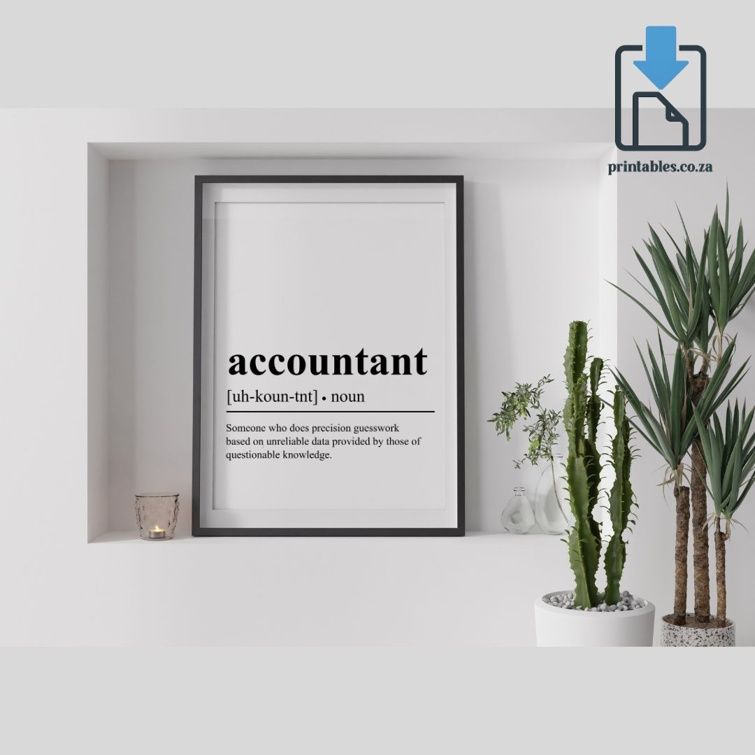 Accountant Definition Wall Art, Accountant Quote Decor, Accountant  Printable Wall Art Gift for Home Office, PRINTABLE Wall Art, Digital Download