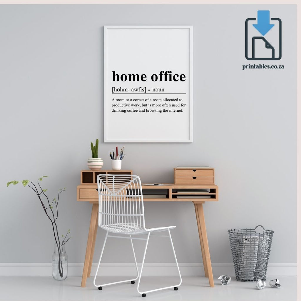 Home Office Definition Wall Art, Home Office Quote Decor, Printable Wall Art Gift for Home Office, PRINTABLE Wall Art, Digital Download