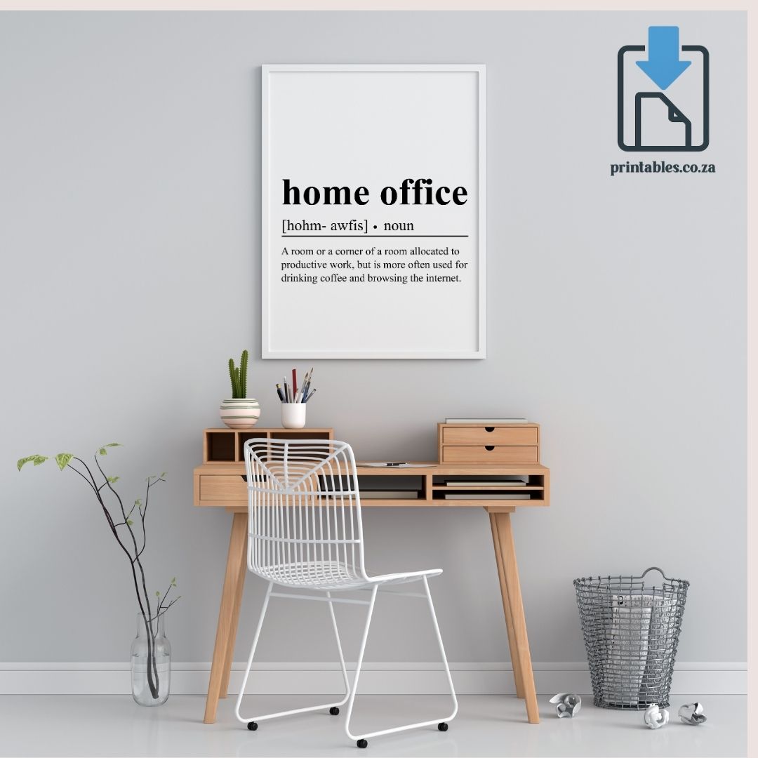 Home Office Definition Wall Art, Home Office Quote Decor, Printable Wall Art Gift for Home Office, PRINTABLE Wall Art, Digital Download