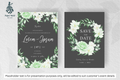 614 Elegant Floral Frame Wedding Invitation Set