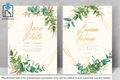 726 Foliage Frame Wedding Invitation Set