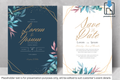 730 Foliage Frame Wedding Invitation Set