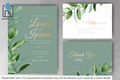 758 Foliage Frame Wedding Invitation Set