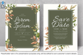 781 Foliage Frame Wedding Invitation Set
