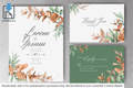 824 Foliage Frame Wedding Invitation Set