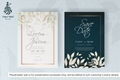 126 Foliage Frame Wedding Invitation Set
