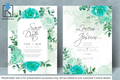 87 Elegant Floral Frame Wedding Invitation Set