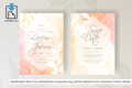 919 Simple Floral Frame Wedding Invitation Set