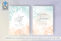 921 Simple Floral Frame Wedding Invitation Set