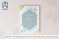 968 Simple Floral Frame Wedding Invitation Card