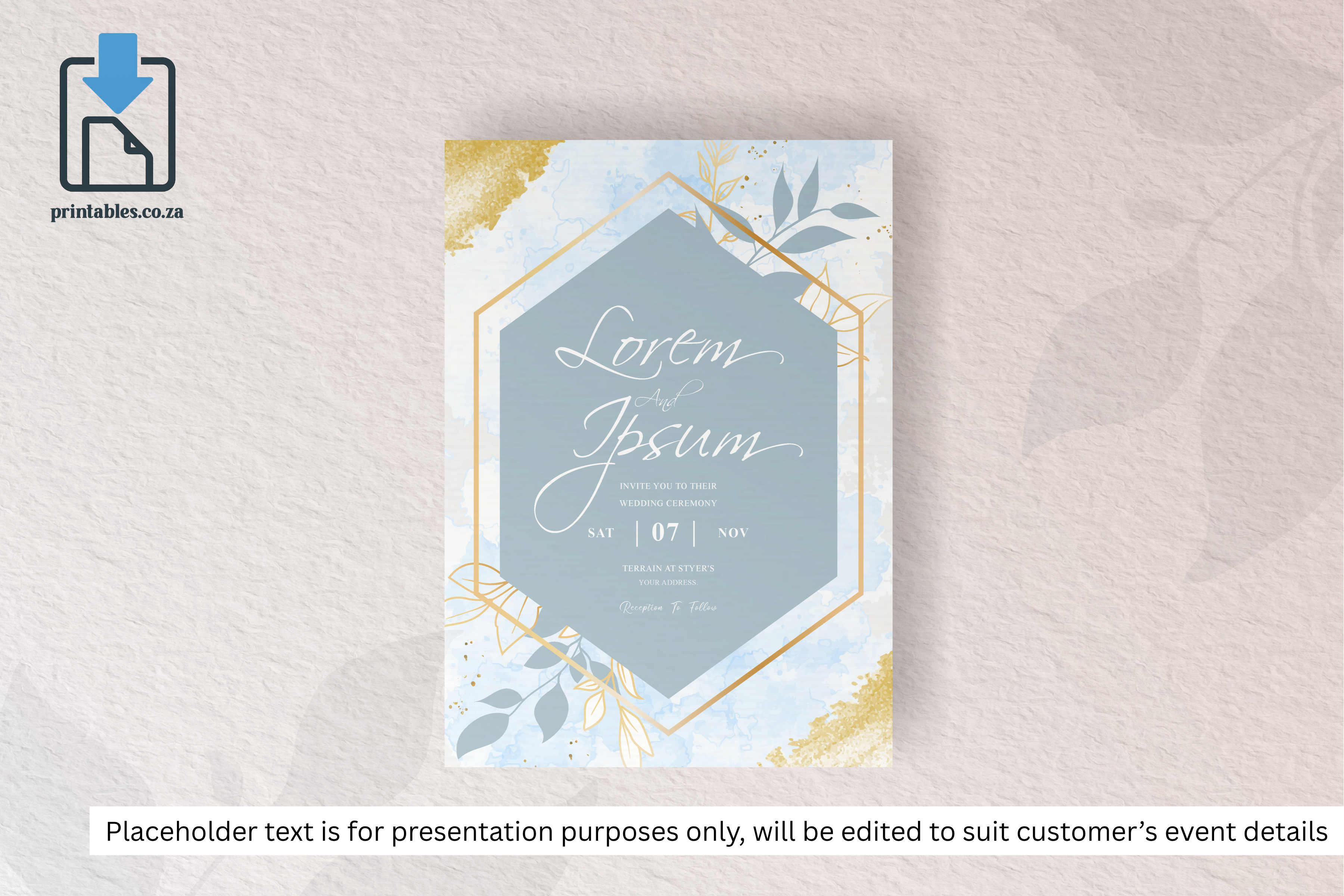 968 Simple Floral Frame Wedding Invitation Card