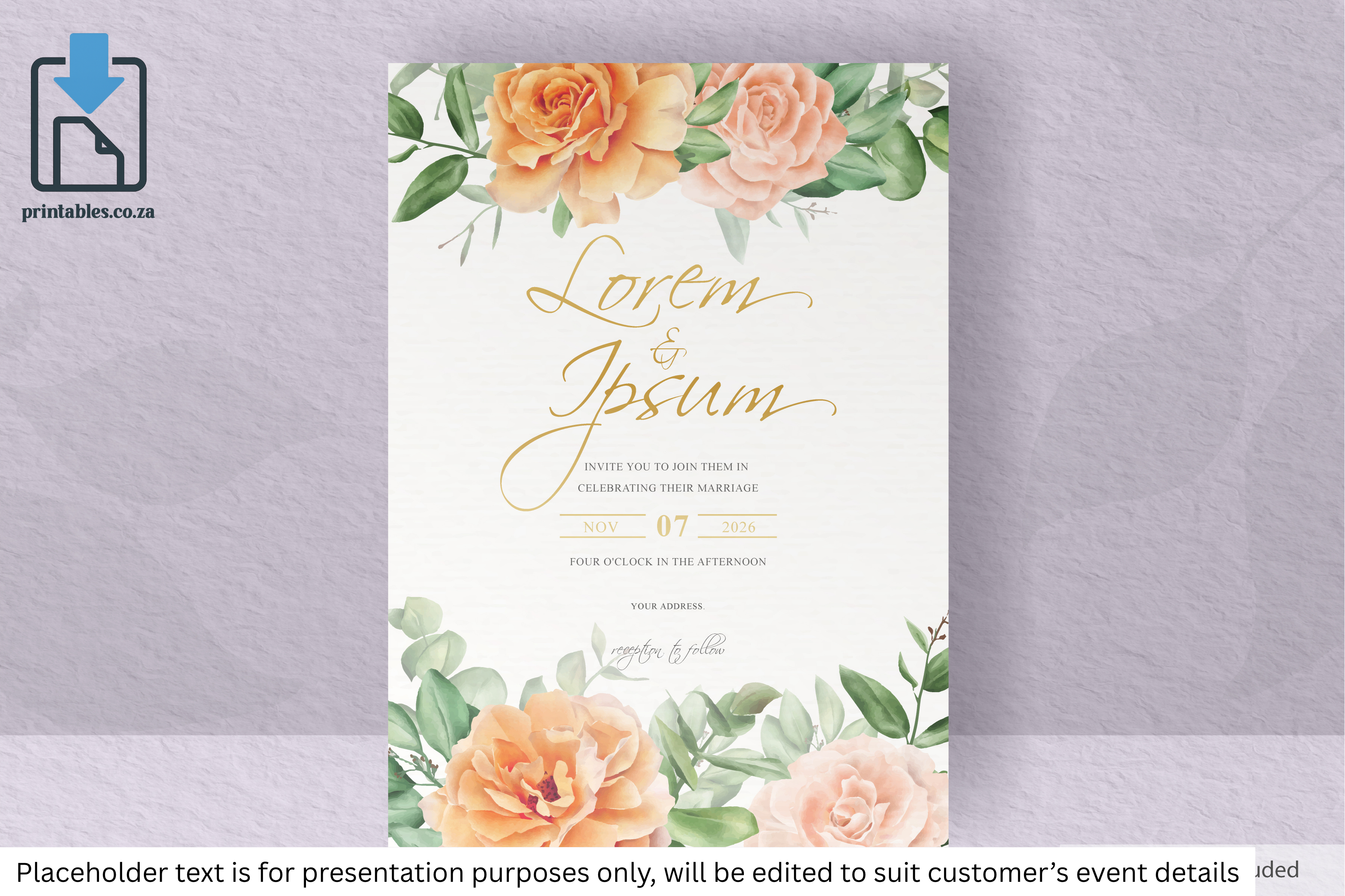 9 Foliage Frame Wedding Invitation Card