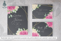 287 Watercolor Floral Frame Wedding Card Set