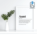 Aunt Definition Wall Art, Aunt Quote Decor, Printable Wall Art Gift for Home, PRINTABLE Wall Art, Digital Download