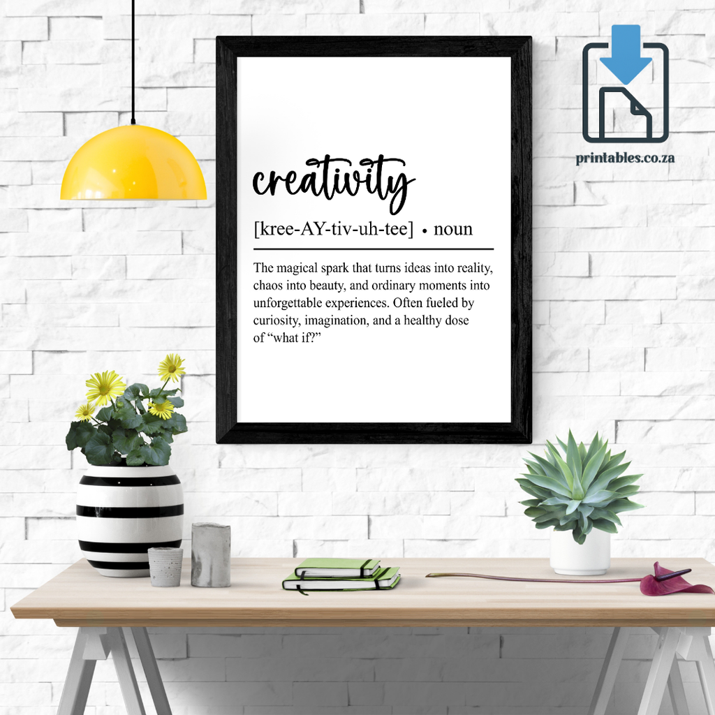 Creativity Calligraphy Definition Wall Art, Quote Decor, Printable Wall Art Gift for Home, PRINTABLE Wall Art, Digital Download (Copy)