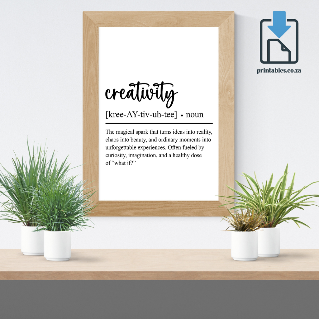 Creativity Calligraphy Definition Wall Art, Quote Decor, Printable Wall Art Gift for Home, PRINTABLE Wall Art, Digital Download (Copy)