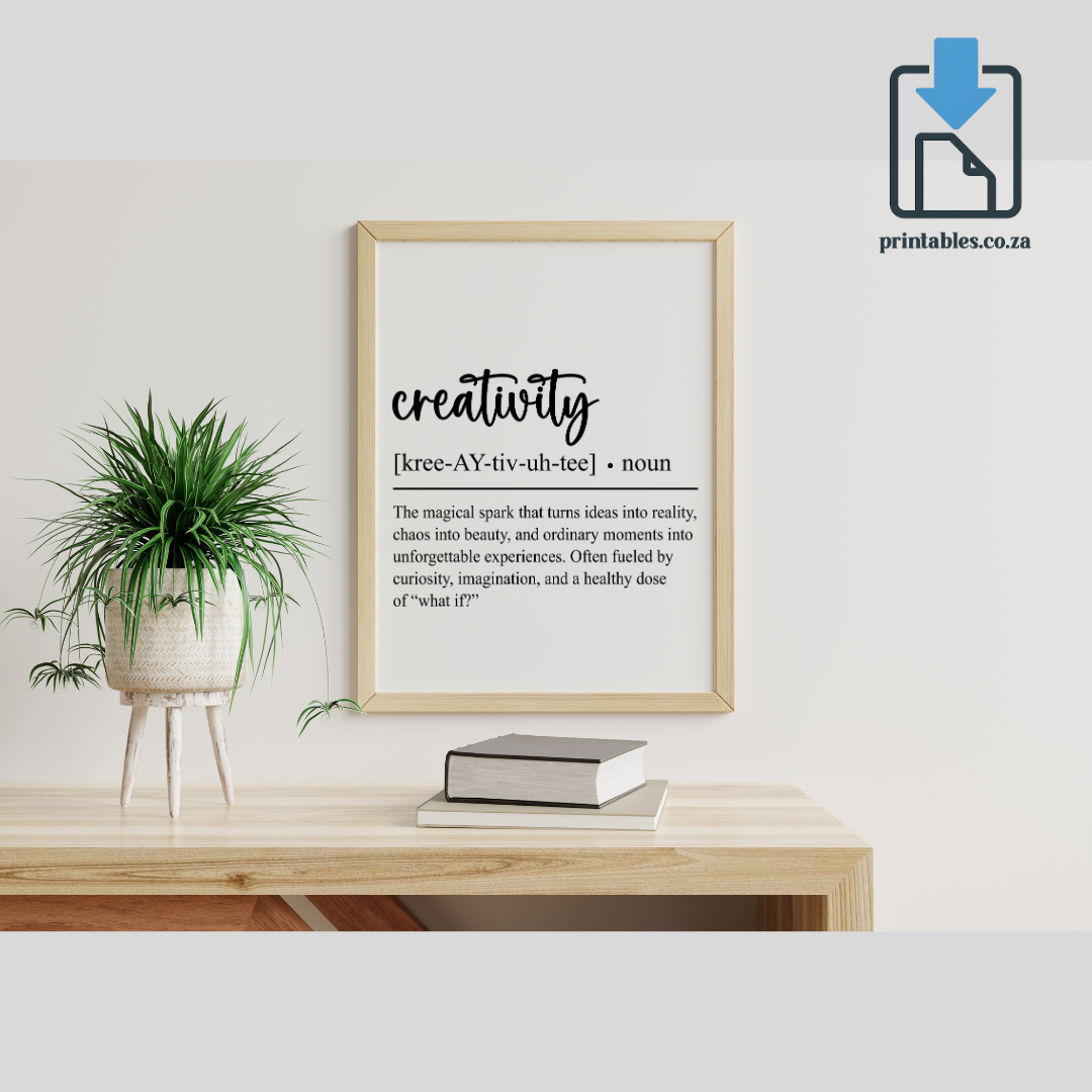 Creativity Calligraphy Definition Wall Art, Quote Decor, Printable Wall Art Gift for Home, PRINTABLE Wall Art, Digital Download (Copy)