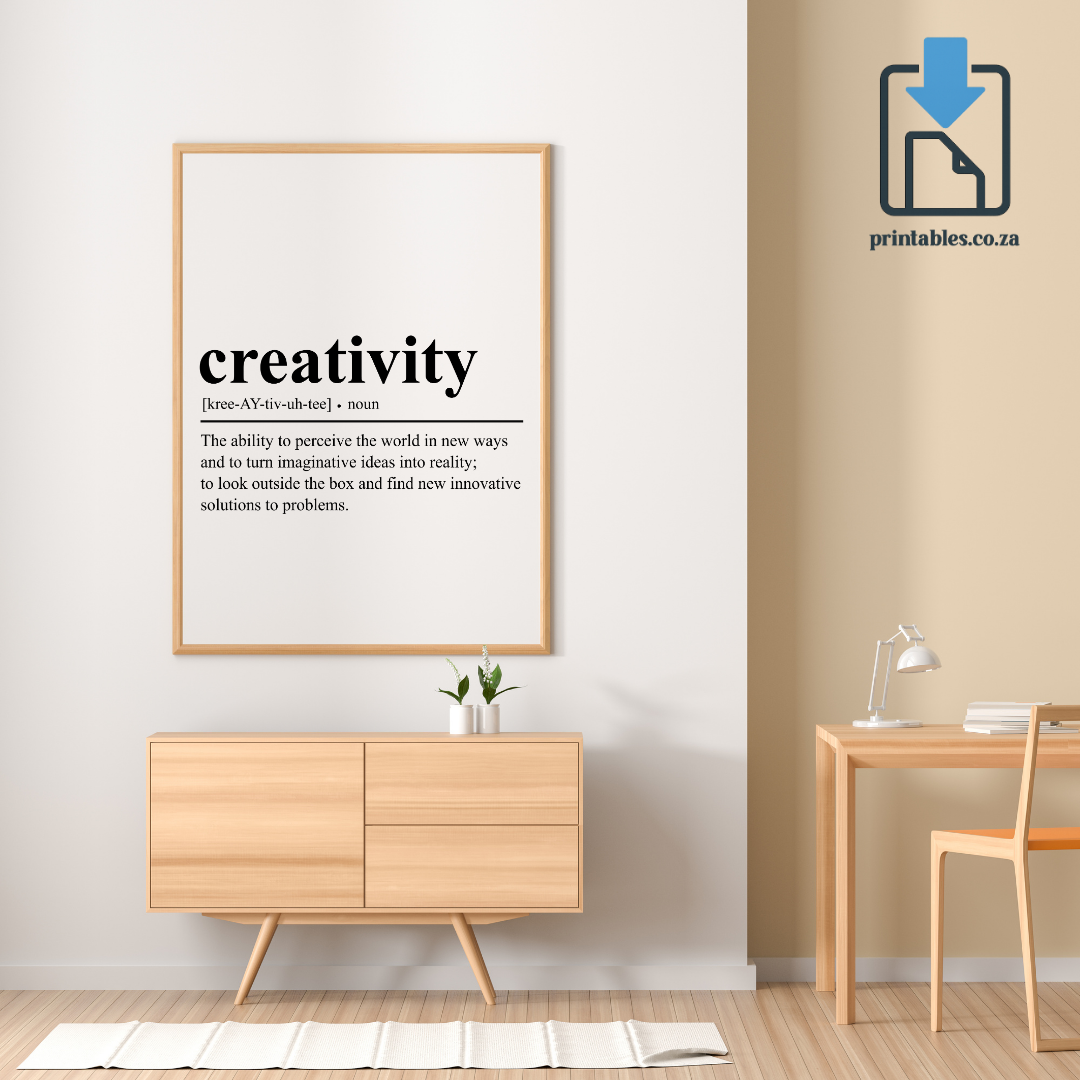 Creativity Definition Wall Art, Quote Decor, Printable Wall Art Gift for Home, PRINTABLE Wall Art, Digital Download