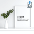 Dentist Definition Wall Art, Quote Decor, Printable Wall Art Gift for Home, PRINTABLE Wall Art, Digital Download