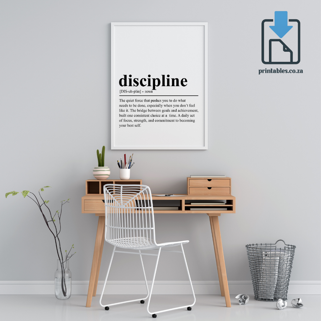 Discipline Definition Wall Art, Quote Decor, Printable Wall Art Gift for Home, PRINTABLE Wall Art, Digital Download