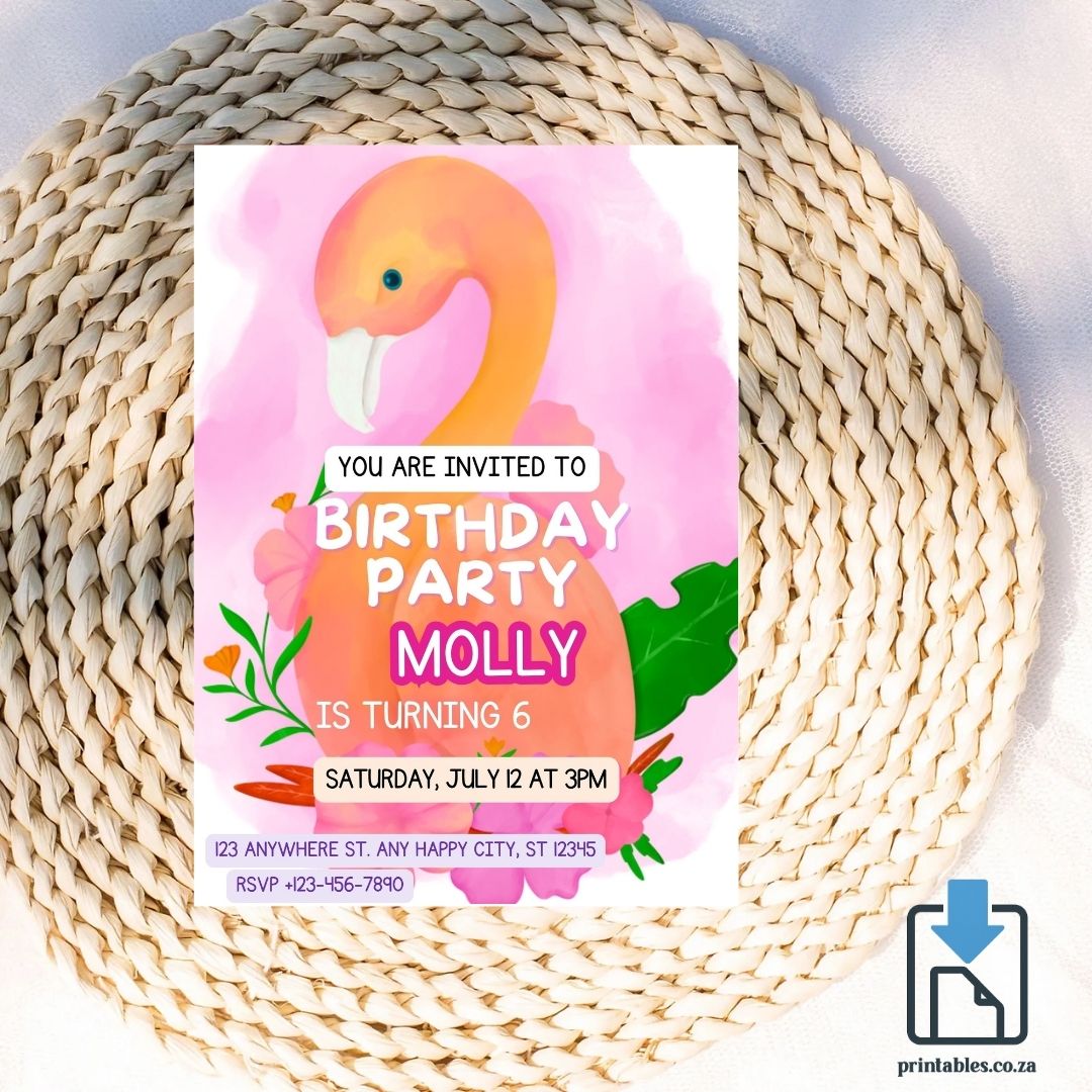 Flamingo Birthday Invitation – Tropical Party Design
