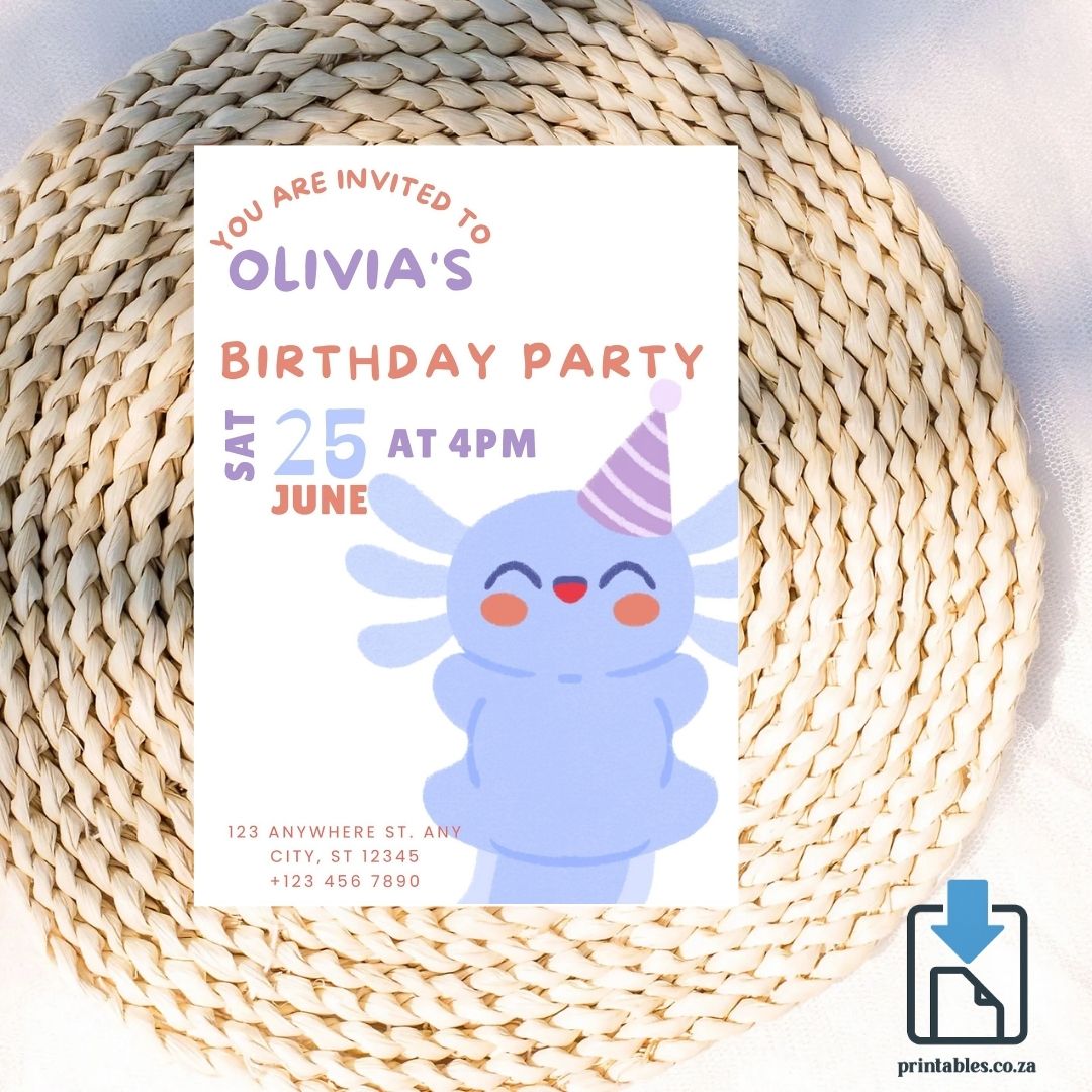 Fun Cartoon Birthday Invitation – Colourful Kids Party Design