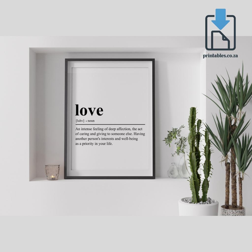 Love Definition Wall Art, Quote Decor, Printable Wall Art Gift for Home, PRINTABLE Wall Art, Digital Download
