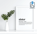 Sister Definition Wall Art, Quote Decor, Printable Wall Art Gift for Home, PRINTABLE Wall Art, Digital Download